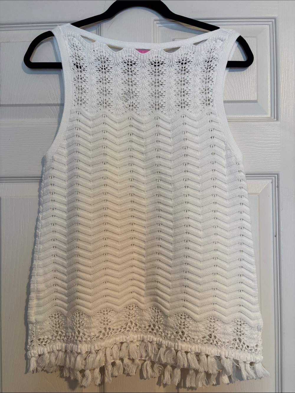 Lilly Pulitzer White Crochet Tassel Tank Top - Picture 5 of 6